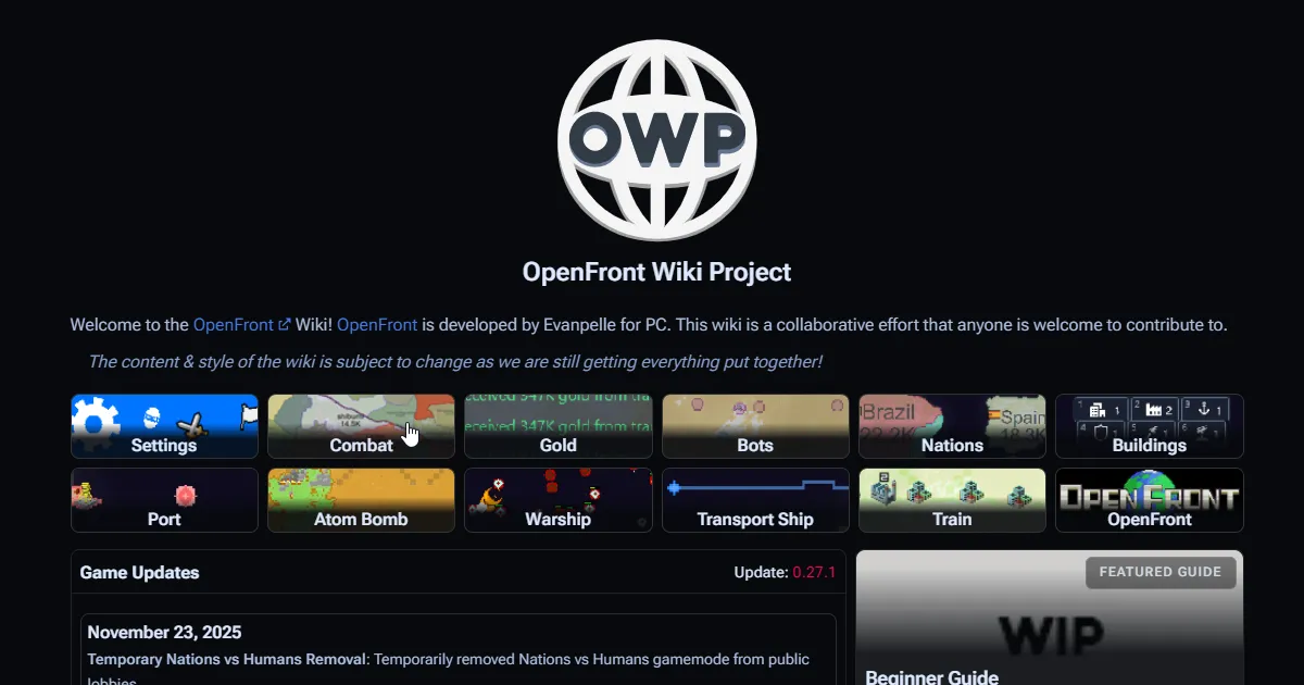 Openfront.Wiki Project